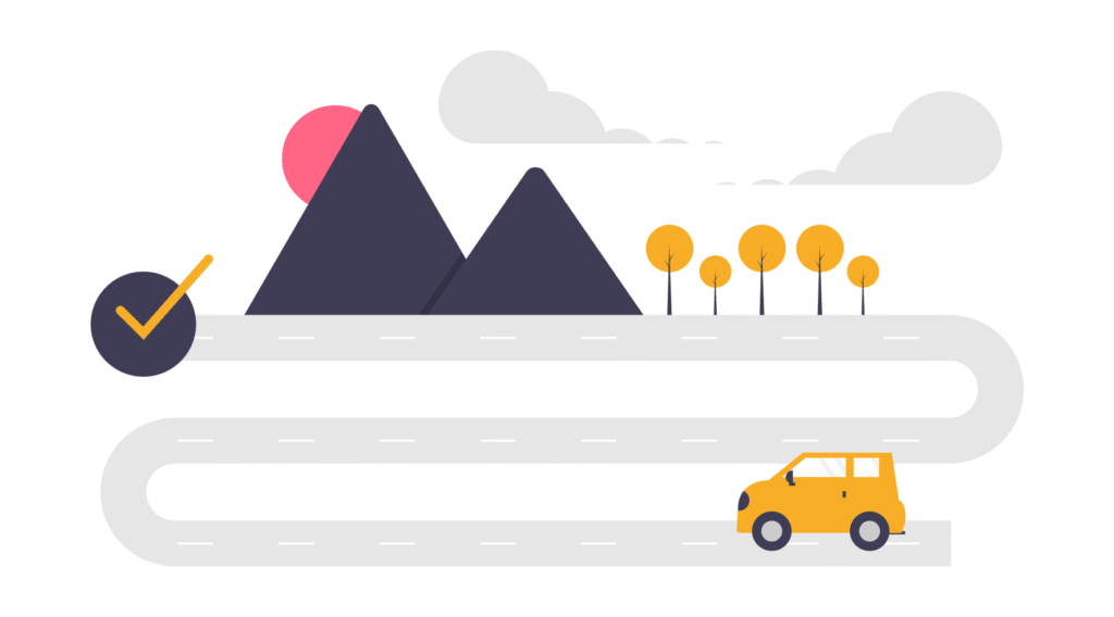 roadmap with car